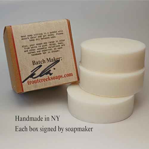 troutcreeksoaps¢ç Traditional Lard Soap, 3 Bars | Natural, Unscented & Biodegradable | Handmade with Just 3 Simple Ingredients | Pig Tallow Bar Soap Made in the USA