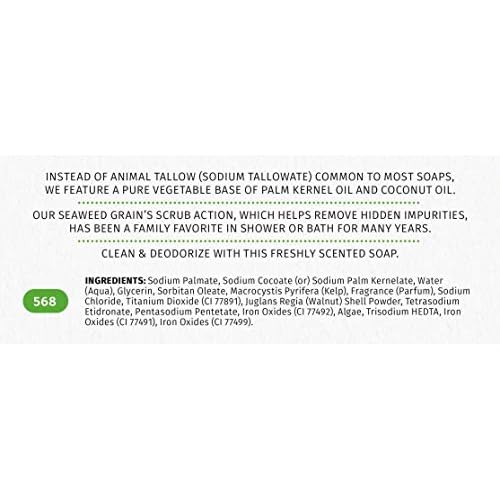 Reviva Seaweed Soap - 6 Pack - Organic Seaweed Face Scrub and Exfoliating Body Scrub Soap Bar - 4.5 oz. Vegetable Base Natural Bar Soap and Seaweed Bath Detox Soap Made in the USA