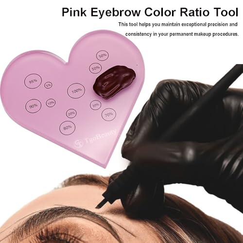 Pink Eyebrow Color Ratio Tool - Acrylic Heart Mixer