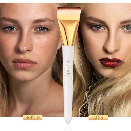 2pcs Flat Foundation Brush for Liquid Makeup,Ultra Thin Liquid Premium Makeup Face for Blending, Cream, Face Flat Makeup Tool