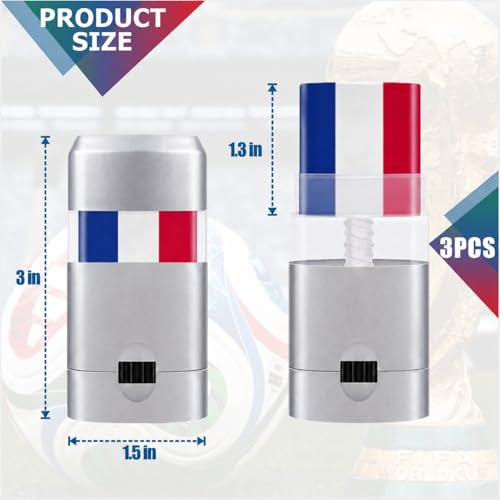 3-Pack Soccer Face Paint Stick for 2026 World Cup