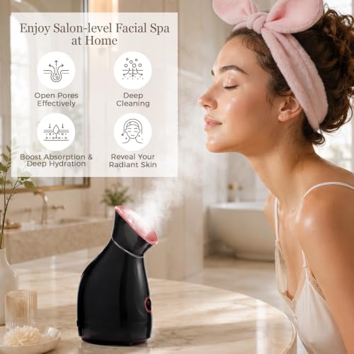 Nano Ionic Facial Steamer Spa Kit with 8 Skincare Tools