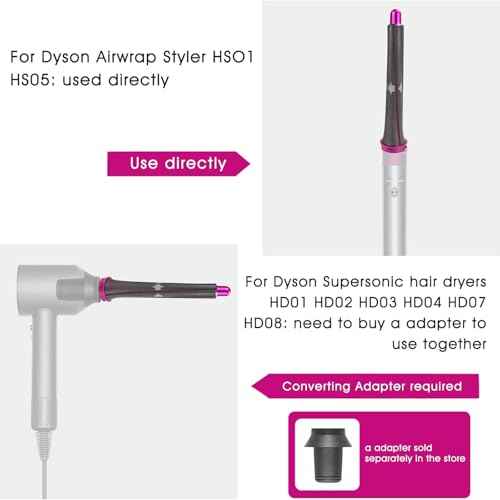 1 Pair 20mm/0.78 inch Long Curling Barrels Attachment for Dyson Airwrap Styler, Hair Curl Barrels Attachment Parts