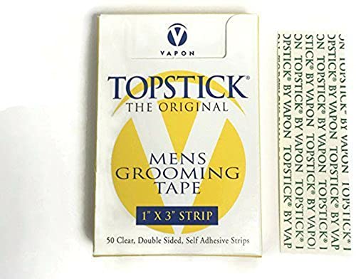 Vapon Topstick 1" X 3" Hairpiece Adhesive Tape, 50 Strips