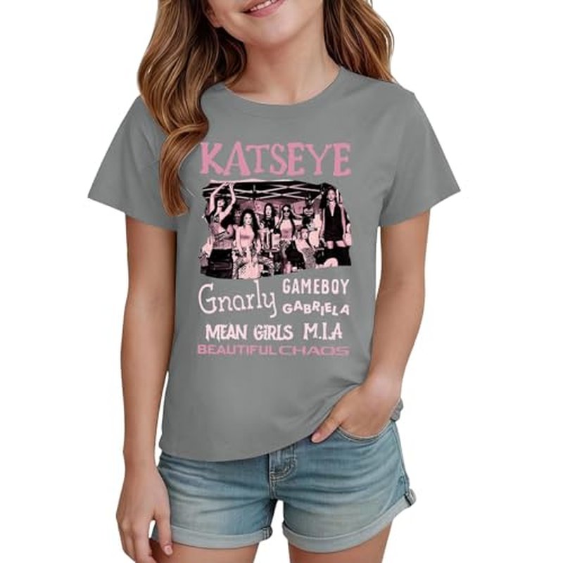 KATSEYE Girls' Short Sleeve Graphic Tee - Beautiful Chaos Tour