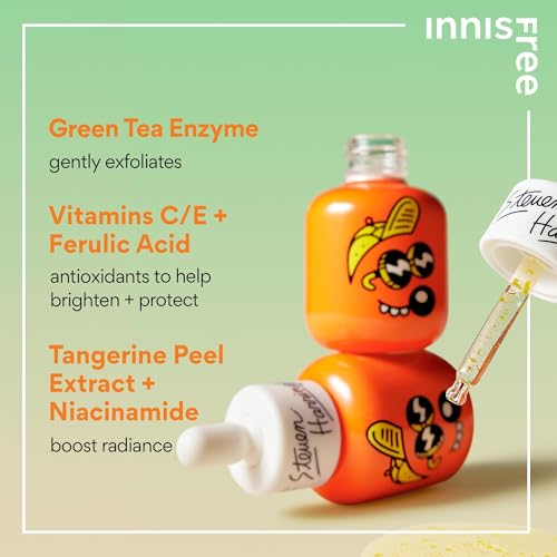 innisfree x Steven Harrington Limited Edition, Korean Beauty Vitamin C Green Tea Enzyme Serum Set for Glowing Skin