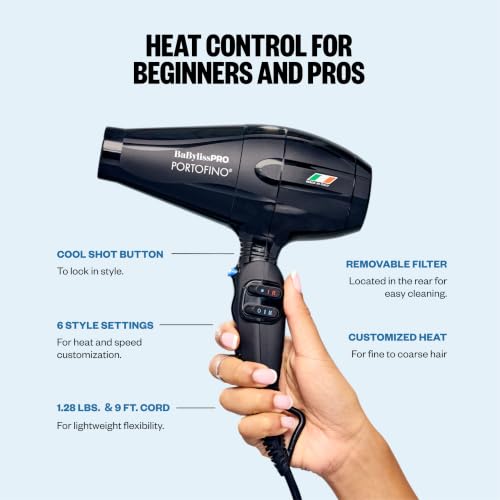 BaBylissPRO Nano Titanium Portofino 2000W Hair Dryer