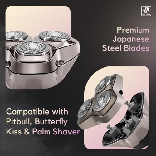 Skull Shaver Baron PRO 3 Head Replacement Blade - Faster Shaving - Hypoallergenic Stainless Steel - Contour Flex Design - Built-in Vacuum - Easy to Clean