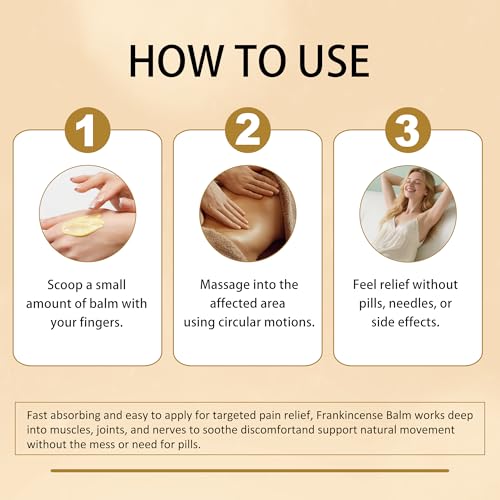 Aura Naturals Frankincense Balm for Joints & Muscles Relief - with Olive Oil & Vitamin E, Fast-Absorbing Massage Balm - for Sore Muscles, Post-Workout Recovery & Skin Care (1pc)