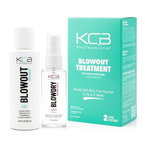 KCB Professional Keratin Hair Treatment for Straightening & Frizz Control - Formaldehyde-Free, 3.38 Fl Oz