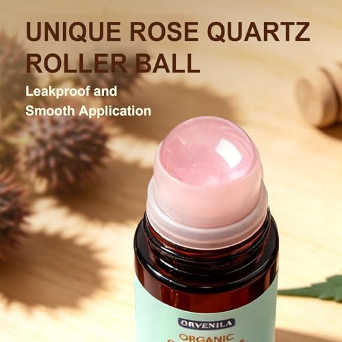 Frankincense Castor Oil Roll-On with Rose Quartz - 1.7oz