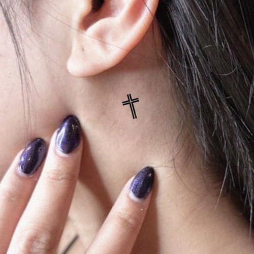 UBICA Semi Permanent Cross Tattoos, 96 Tiny Minimalist Designs, 7-15 Days Waterproof