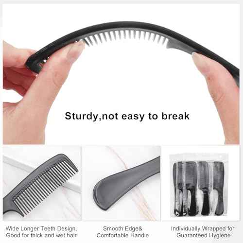 30 Pack Plastic Combs, Wide Longer Teeth Design, Individually Wrapped, Bulk Combs For Hotel, Airbnb, Shelter/Homeless/Home/Charity (8 inch, 30, Count)