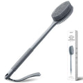 CORATED Silicone Back Scrubber for Shower with Handle - 2-in-1 Body Brush, French Clay Variant