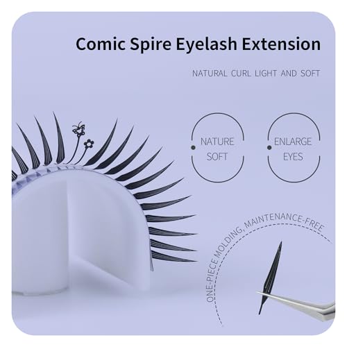Premade Anime Eyelash Extensions - Fox Style, 0.07D, 9-13mm