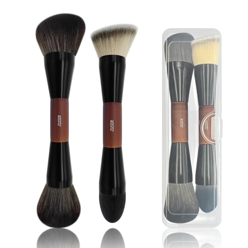 Double Ended Foundation Brush - Kabuki & Powder Blending Duo