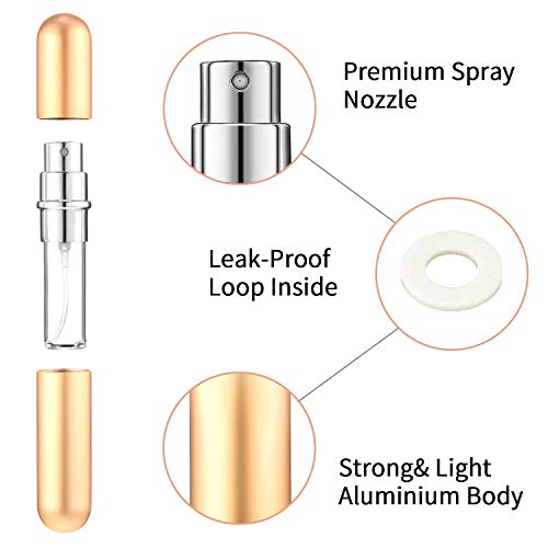 Boao 40 Pcs 5 ml Perfume Travel Refillable Atomizer Mini Cologne Perfume Atomizer Refillables Bulk Portable Mini Spray Bottle Compatible with Dispenser Pump Transfer Tool for Outgoing