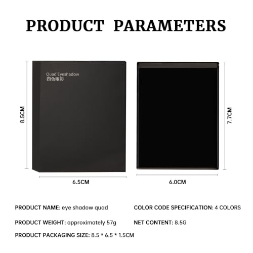 Cool Tone Grey Eyeshadow Palette - 4 Color Matte & Glitter