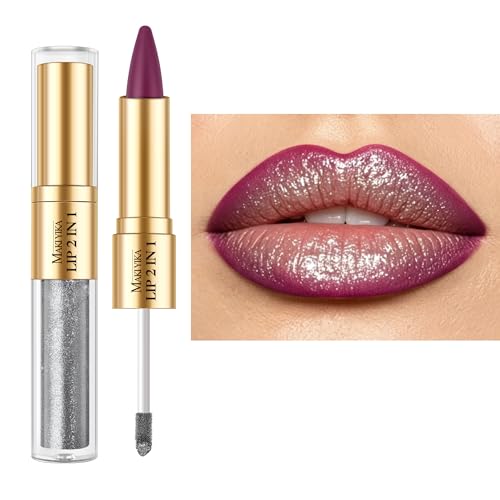 MAKI YIKA LGA05 Purple Lip Liner & Silver Lip Gloss Set for Women