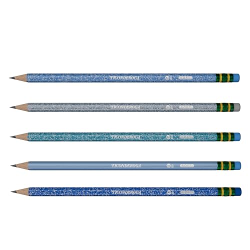 Ticonderoga Pre-Sharpened Wooden Pencils Arctic Blue 18 Count