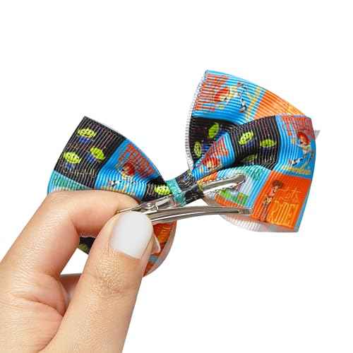 LUV HER Toy Story Alligator Hair Clips for Kids ? 7-Pack Non-Slip 4-Inch Hair Bows ? Girls Hair Accessories with Character Prints ? Ages 3+ ? Non-Toxic Material