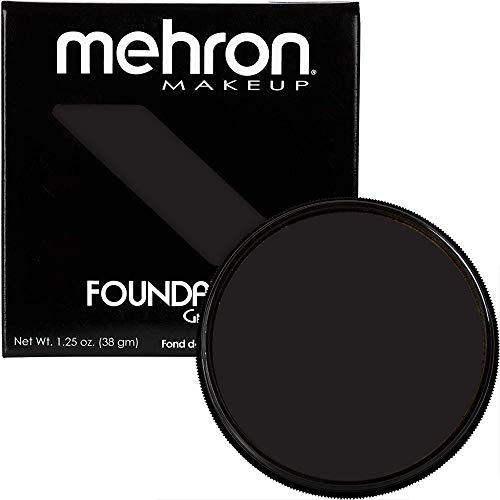 Mehron Greasepaint Foundation Makeup Black 1.25 oz