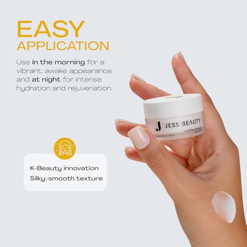 JESS BEAUTY | Coffee Break Eye Cream with 1% Caffeine, Squalane and Panthenol I Beauty and Self Care - Korean Beauty Eye Contour 0.5 fl. oz