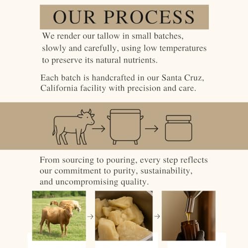 Handmade Tallow & Honey Skin Balm | 100% Grass-Fed Grass-Finished Tallow + Raw Wild Honey | All Purpose Whole Body & Face Moisturizer For Sensitive Skin, 2 fl. oz. (Unscented)