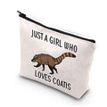 BDPWSS Coati Lovers Gifts Just A Girl Who Loves Coatis Raccoons Makeup Bags Coatimundi Gifts Zipper Pouch For Animal Lovers (Girls loves coatis)
