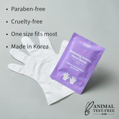 Codi New York Lavender Moisturizing Hand Mask Gloves for Dry Hands, 6 Pack