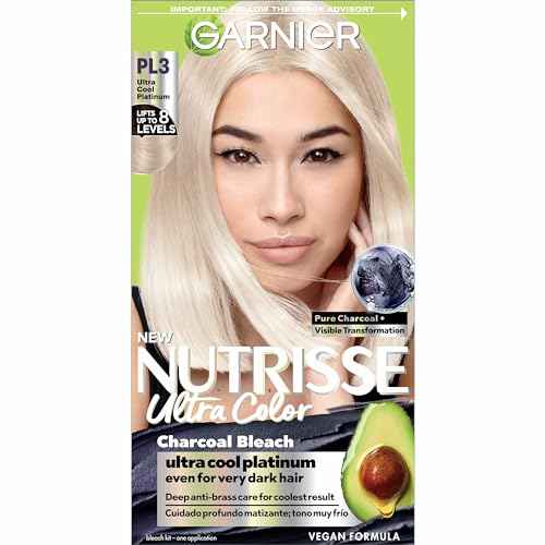 Garnier Hair Color Nutrisse Ultra Color Nourishing Cr?me, PL3 Ultra Cool Platinum (Charcoal), Permanent Hair Dye, 1 Count (Packaging May Vary)