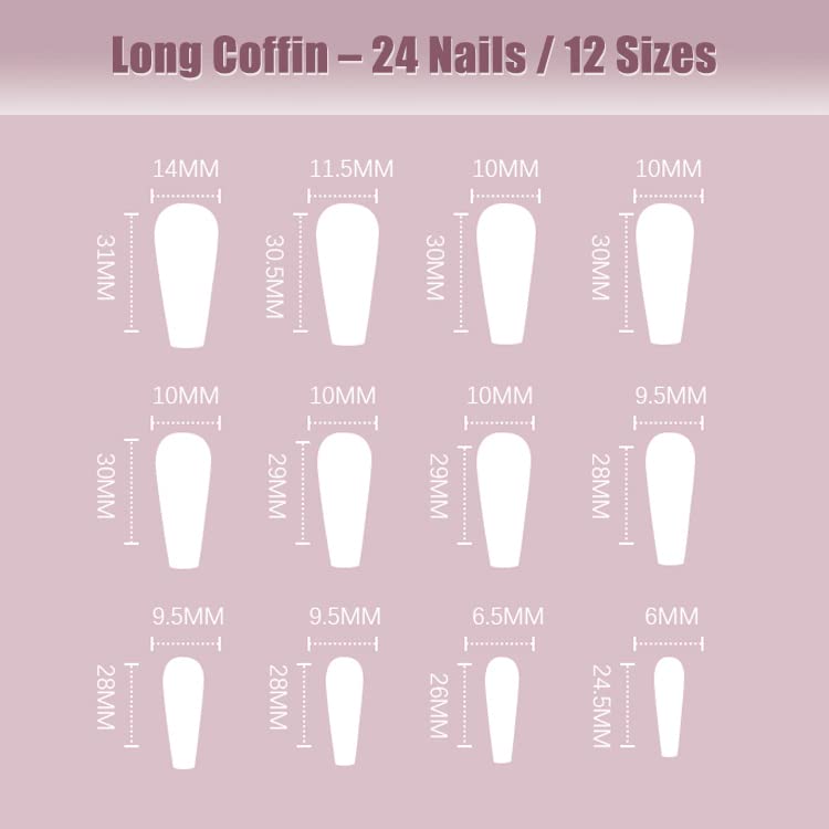 Glamyboo 24Pc Long Coffin Press On Nails with 1.5g Glue | False Nails for Women | Luxury Matte/Glossy Rhinestone Design Full Cover DIY Do-It-Yourself Fake Nails | Glue+ File+Cuticle Pusher Included (Glossy Beige 3D Rhinestone Pearl Cross)