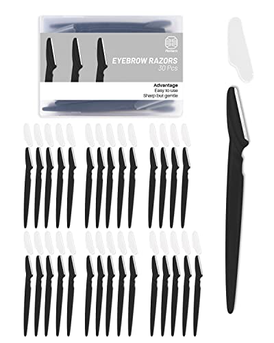 Dermaplaning Tool for Face, 30 Pcs Dermaplane Razor for Face, Multipurpose Face Razors for Women and Men by MoHern, Black