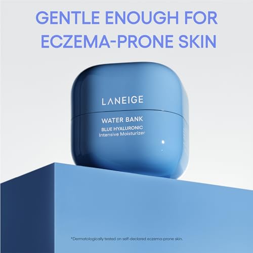 LANEIGE Water Bank Blue Hyaluronic Intensive Moisturizer Mini with Peptides + Squalane: Eczema-Prone Skin, Barrier-Boosting, Nourish, Dryness