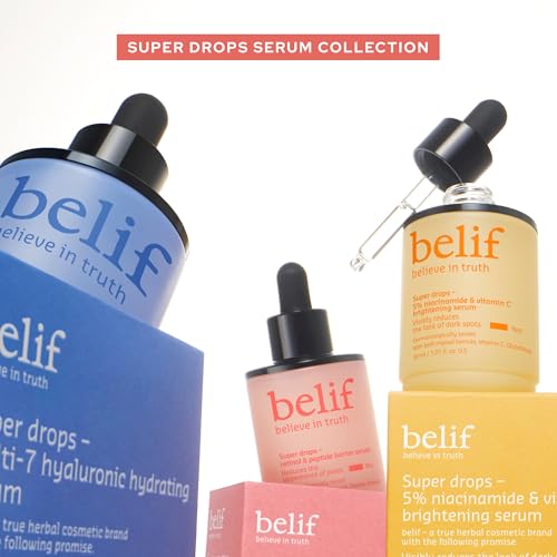 belif Super Drops Retinol & Peptide Barrier Serum | Firming Anti-Aging Serum for Boosting Skin Elasticity, Reducing Pore Appearance & Hydrating with Hyaluronic Acid