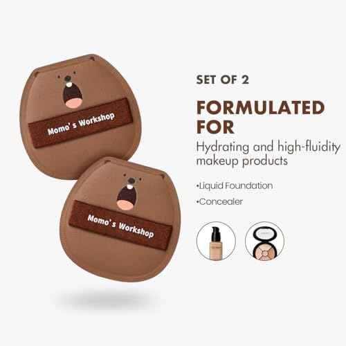 Makeup Sponges,Blender Sponges,Lychee Pattern Leather, Ultra Soft Bouncy Blender for Liquid Foundation, Rubycell, Perfect for Nose Wing & Under Eye,Travel Friendly & Reusable.2PCS