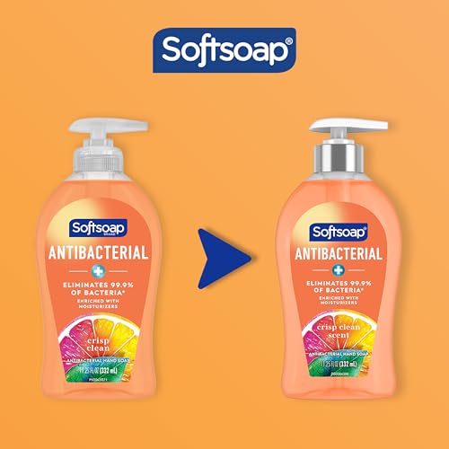 Softsoap Antibacterial Liquid Hand Soap, Crisp Clean Scent Hand Soap, 11.25 Ounce, 6 Pack