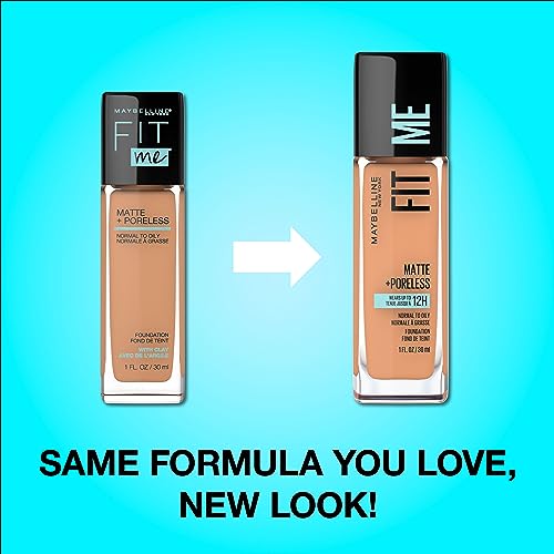 Maybelline New York Fit Me Matte Plus Poreless Foundation, Natural Tan, 1 Fluid Ounce