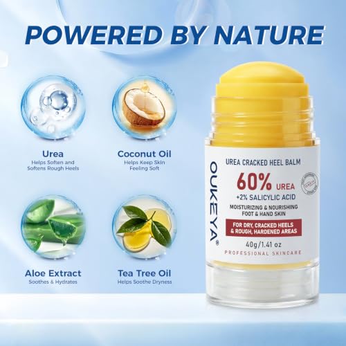 OUKEYA 1.41 oz Urea Stick 60% Moisturizer for Dry, Cracked Skin, Pack of 1