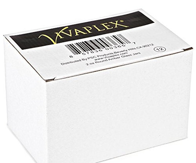 Vivaplex 2 oz Amber Glass Jars with Lids - 12 Pack