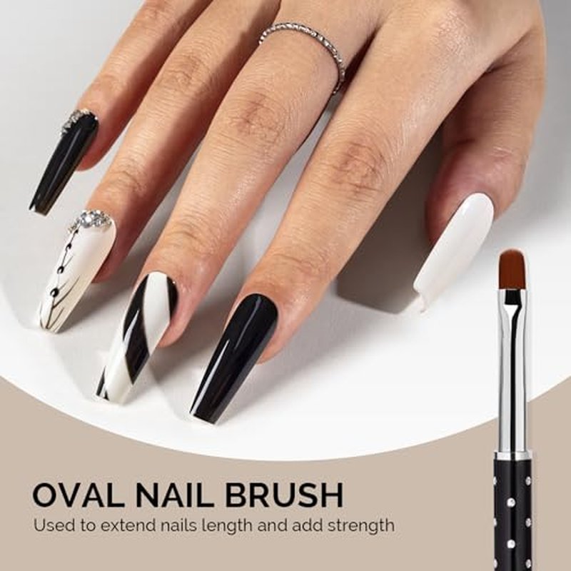 MelodySusie 6-Piece Nail Art Brush Set for DIY Nail Designs