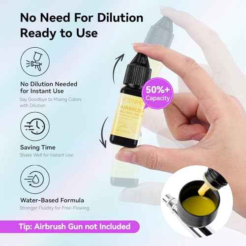 Vrenmol 12PCS Airbrush Gel Nail Polish: No Need for Dilution Airbrush Gel Nail Polish 12 Bright Colors for Airbrush for Nails Art Paint Stencils Patterns Gradients Ombre French Nails Manicure Pedicure