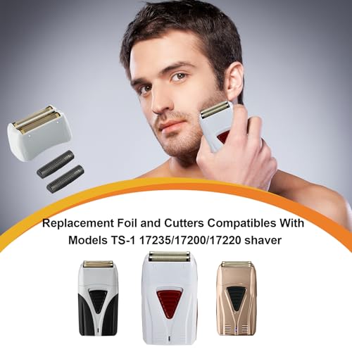 4 Pack Pro Shaver Replacement Foil and Cutters compatible with andis 17150(TS-1) shaver ProFoil Lithium replacement, Golden