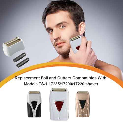 Pro Shaver Replacement Foil & Cutter Compatible With Andis 17150(TS-1)/17155/17200 shaver ProFoil Lithium replacement,2 Count