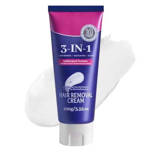 Hair Remover cream£¬Hair removal cream for Body Hair, Depilatory Painless Soothing and Nourishing, Containing Aloe Vera And Vitamin E, Suitable for Women and Men of All Skin Types,100g/3.52.0Z