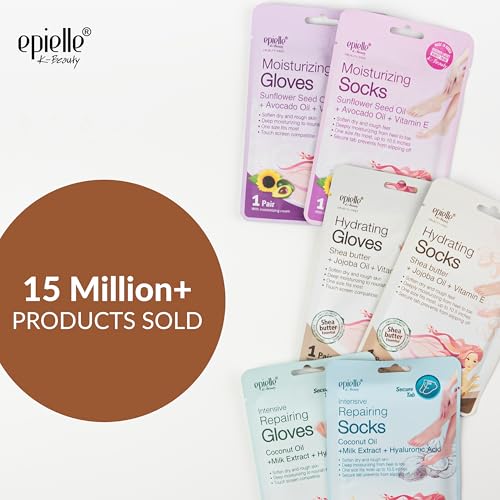 Epielle Hydrating Hand Mask Gloves (6 Pairs) - Shea Butter & Jojoba Oil