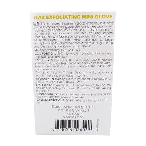 Waxness Exfoliating Finger Gloves for Face & Body, 4 Pack