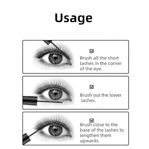 Black Waterproof Mascara with Fine Brush for Lower Lashes