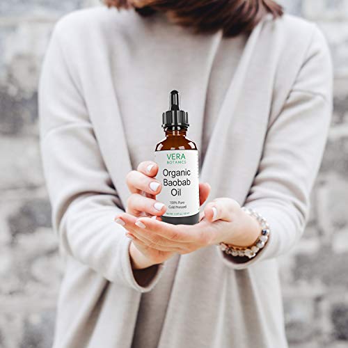 ORGANIC BAOBAB OIL 100% Pure & Natural, Unrefined, Cold-Pressed For Face, Dry Skin, Nails, Lips, Body & Hair - Reduce Hair Breakage, Even Out Skin Tone, Therapeutic Massage