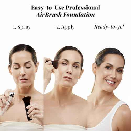Jerome Alexander MagicMinerals AirBrush Foundation ? 2 Piece Set with Airbrush Foundation and Kabuki Brush - Spray Makeup with Anti-aging Ingredients for Smooth Radiant Skin - Light Medium